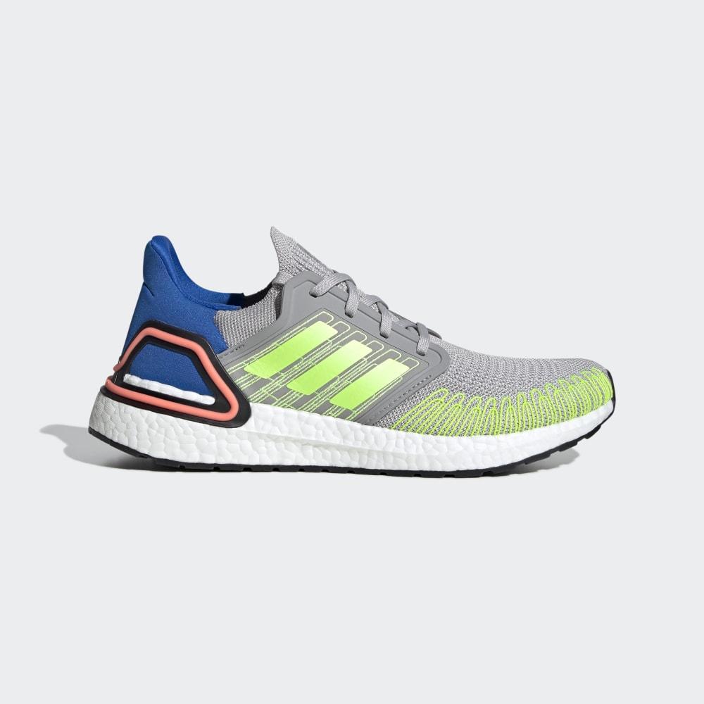 Adidas Men's Ultraboost 20 Running Shoes Grey/Green/Blue Ireland FX0899